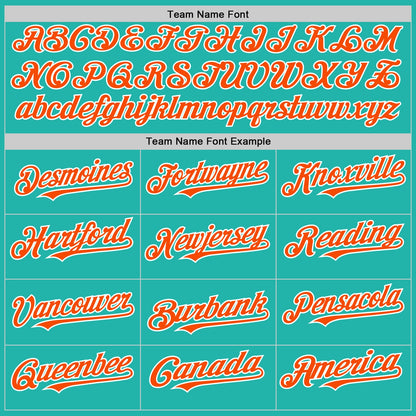 Custom Aqua Orange-White Line Authentic Baseball Jersey - Sky-Custom