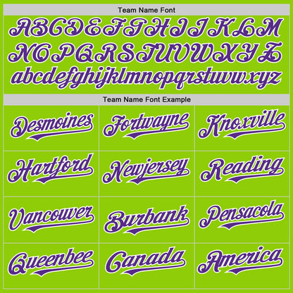 Custom Neon Green Purple-White Line Authentic Baseball Jersey - Sky-Custom