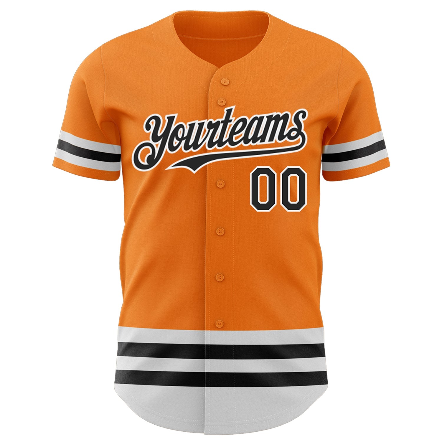Custom Bay Orange Black-White Line Authentic Baseball Jersey - Sky-Custom