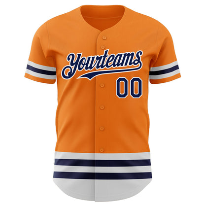 Custom Bay Orange Navy-White Line Authentic Baseball Jersey - Sky-Custom