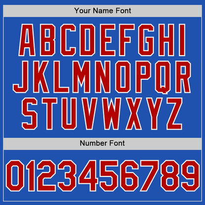 Custom Thunder Blue Red-White Line Authentic Baseball Jersey - Sky-Custom