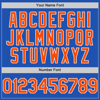 Custom Thunder Blue Orange-White Line Authentic Baseball Jersey - Sky-Custom