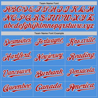 Custom Electric Blue Red-White Line Authentic Baseball Jersey - Sky-Custom