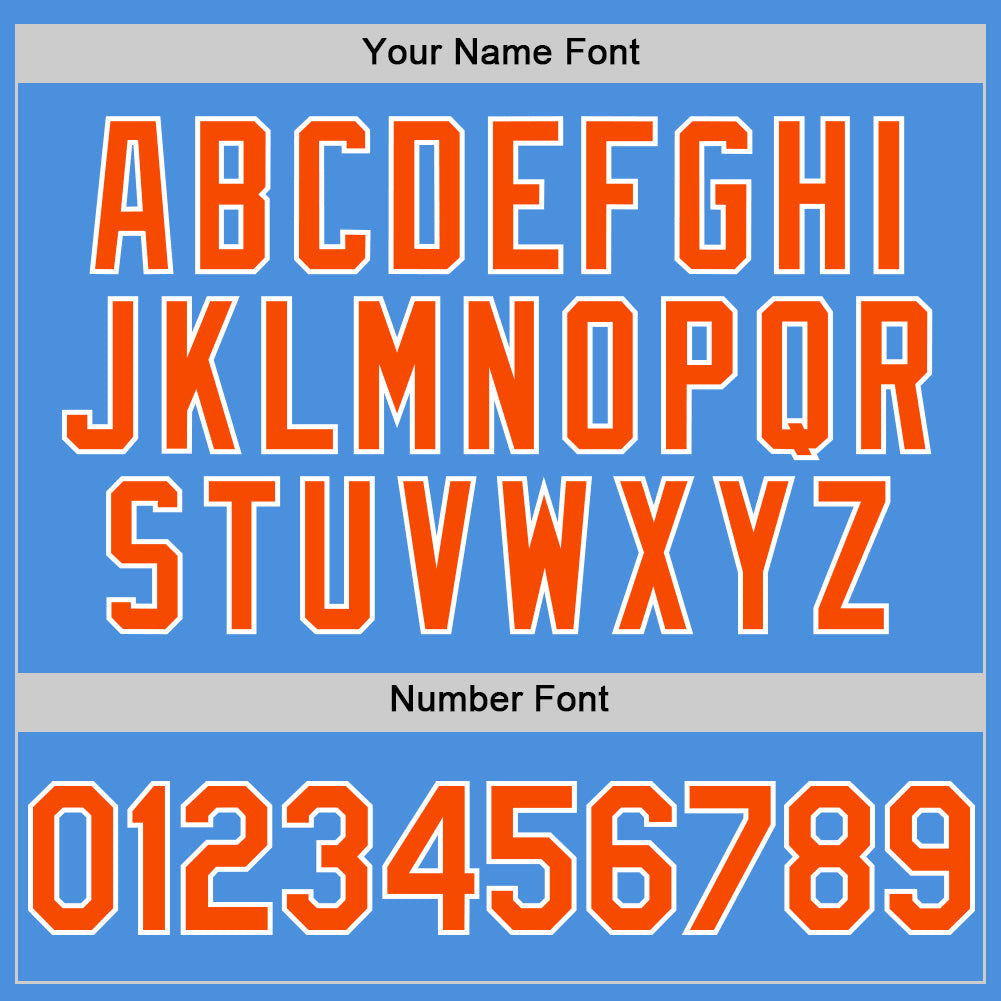 Custom Electric Blue Orange-White Line Authentic Baseball Jersey - Sky-Custom