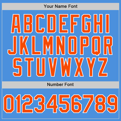 Custom Electric Blue Orange-White Line Authentic Baseball Jersey - Sky-Custom