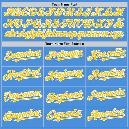 Custom Electric Blue Yellow-White Line Authentic Baseball Jersey - Sky-Custom