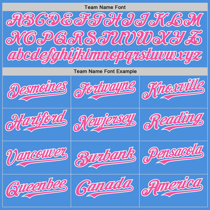 Custom Electric Blue Pink-White Line Authentic Baseball Jersey - Sky-Custom