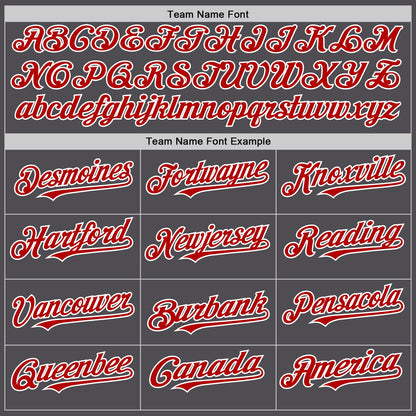 Custom Steel Gray Red-White Line Authentic Baseball Jersey - Sky-Custom