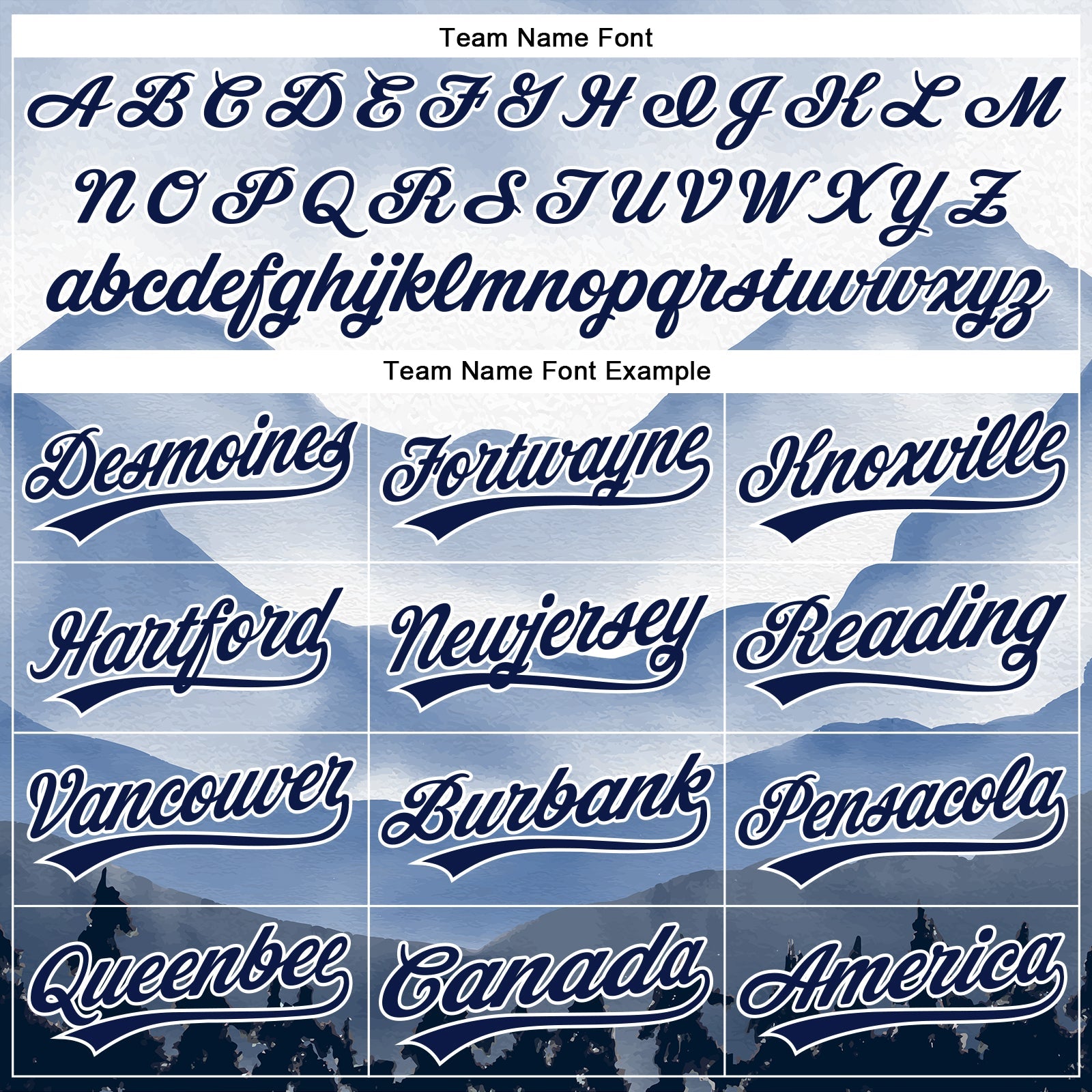 Custom White Navy 3D Pattern Design Watercolor Mountains Authentic Baseball Jersey - Sky-Custom