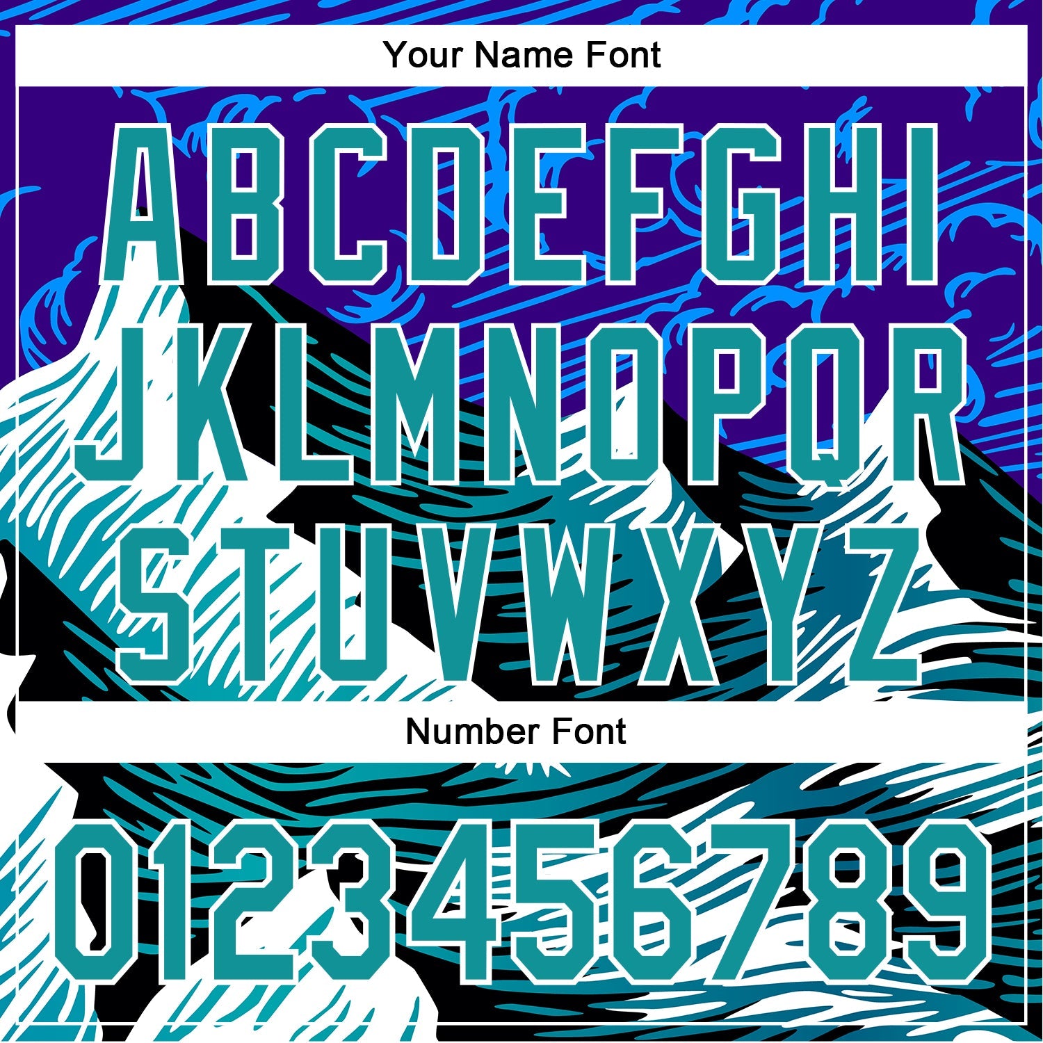 Custom Purple Teal-White 3D Pattern Design Mountains Authentic Baseball Jersey - Sky-Custom