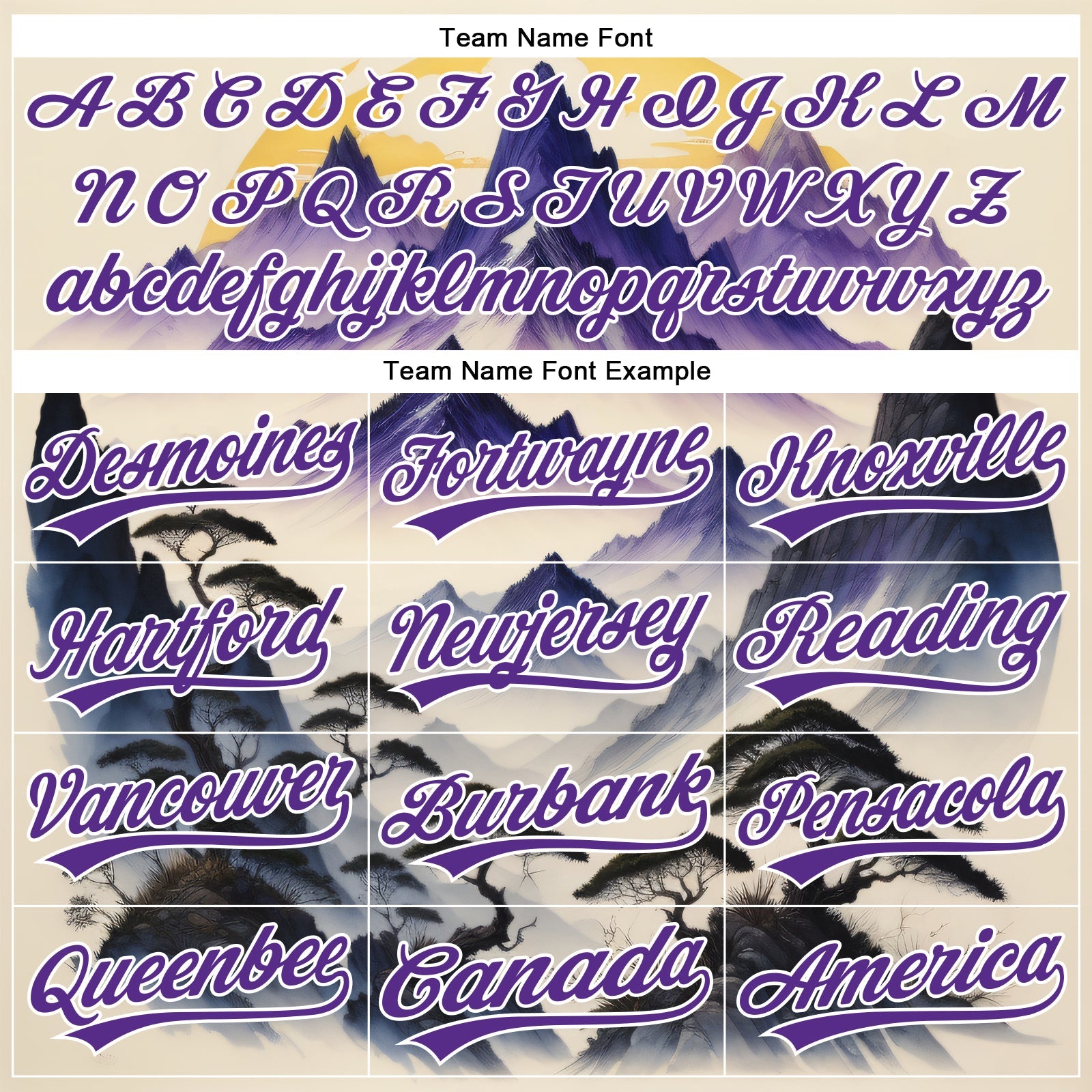 Custom White Purple 3D Pattern Design Mountains Landscape Authentic Baseball Jersey - Sky-Custom