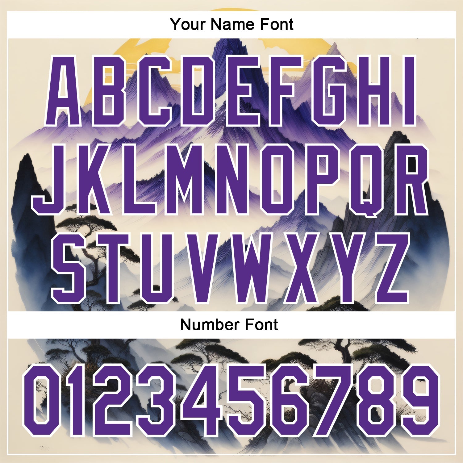 Custom White Purple 3D Pattern Design Mountains Landscape Authentic Baseball Jersey - Sky-Custom