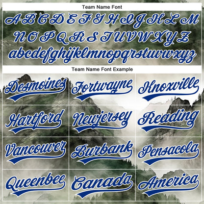 Custom White Red-Royal 3D Pattern Design Mountains Landscape Authentic Baseball Jersey - Sky-Custom