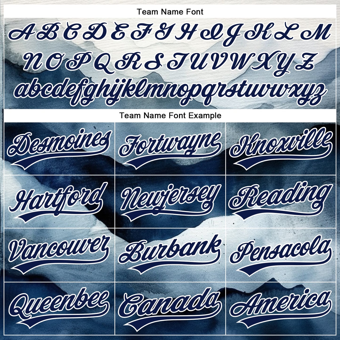 Custom White Navy 3D Pattern Design Watercolor Mountains Authentic Baseball Jersey - Sky-Custom