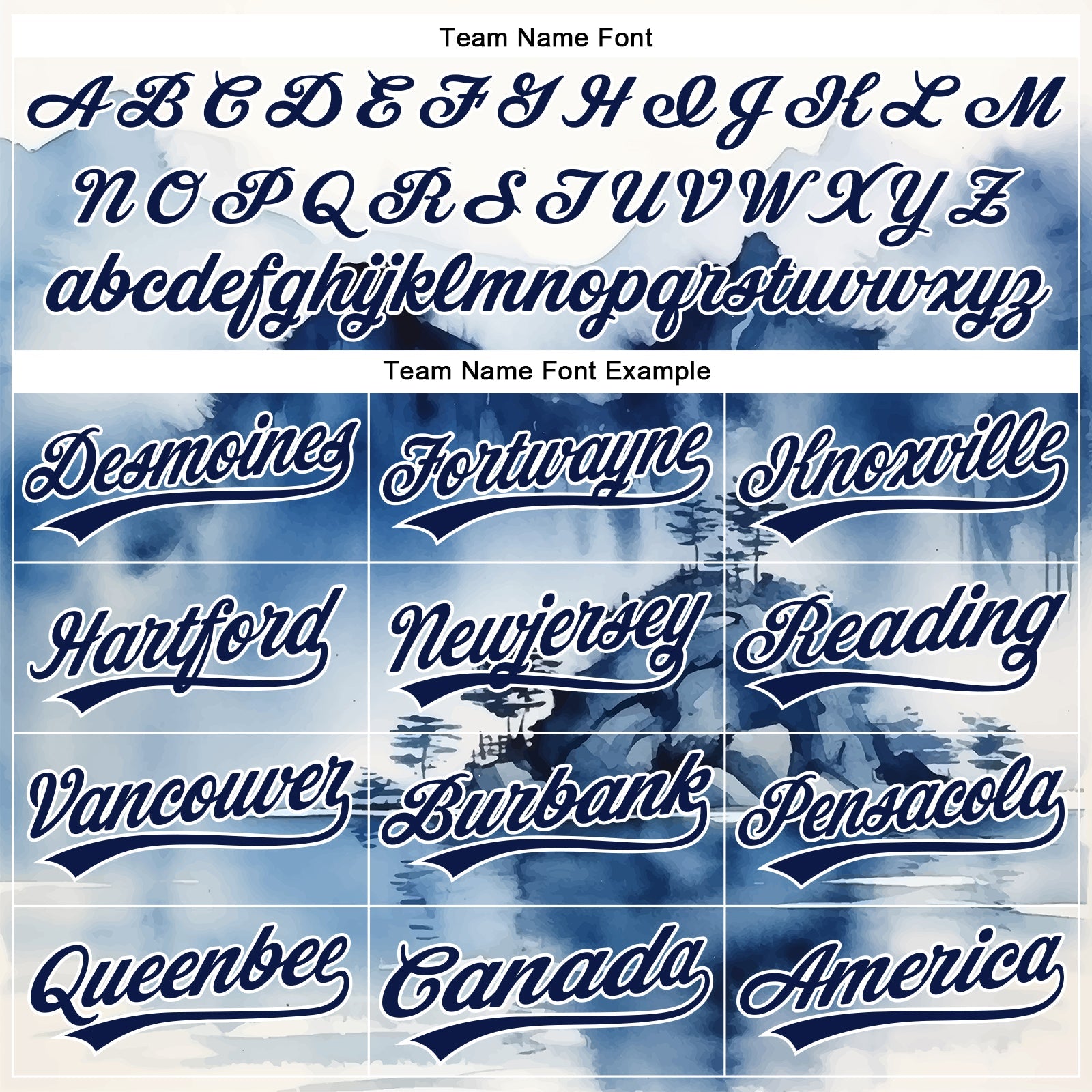 Custom White Navy 3D Pattern Design Abstract Watercolor Mountains Authentic Baseball Jersey - Sky-Custom