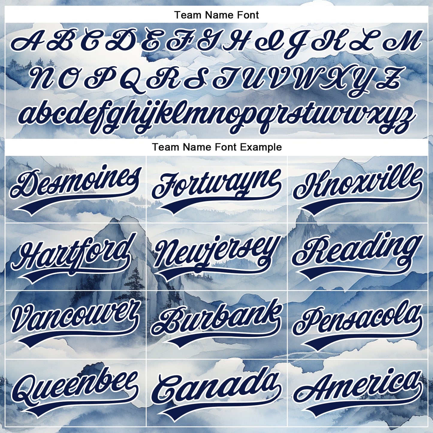 Custom White Navy 3D Pattern Design Mountains Landscape Authentic Baseball Jersey - Sky-Custom