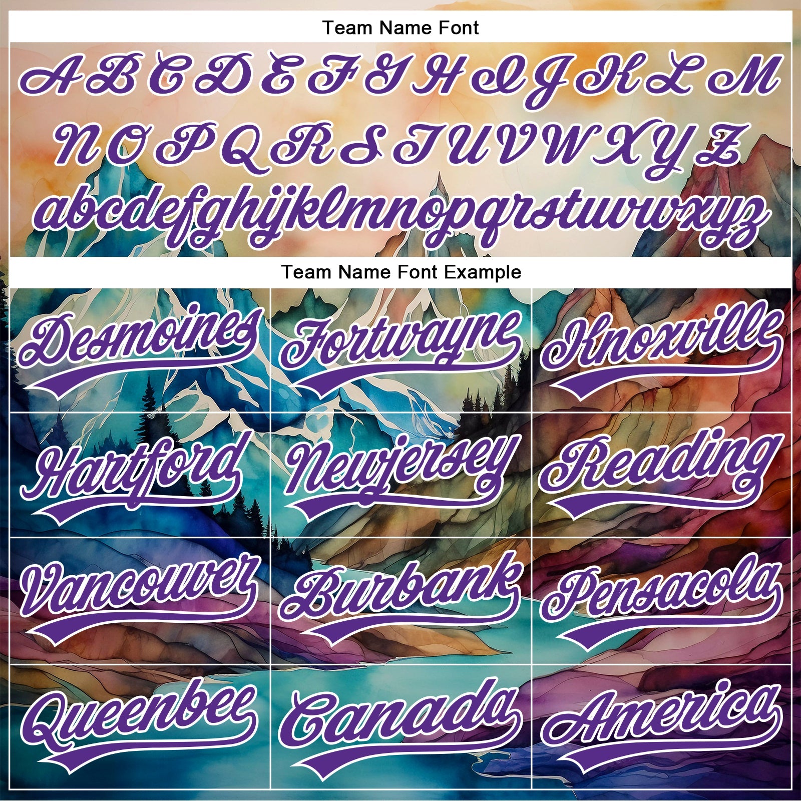 Custom White Purple 3D Pattern Design Mountains Landscape Authentic Baseball Jersey - Sky-Custom