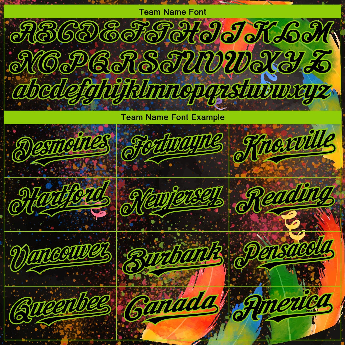 Custom Black Neon Green 3D Pattern Design Holi Festival Color Powder Authentic Baseball Jersey - Sky-Custom