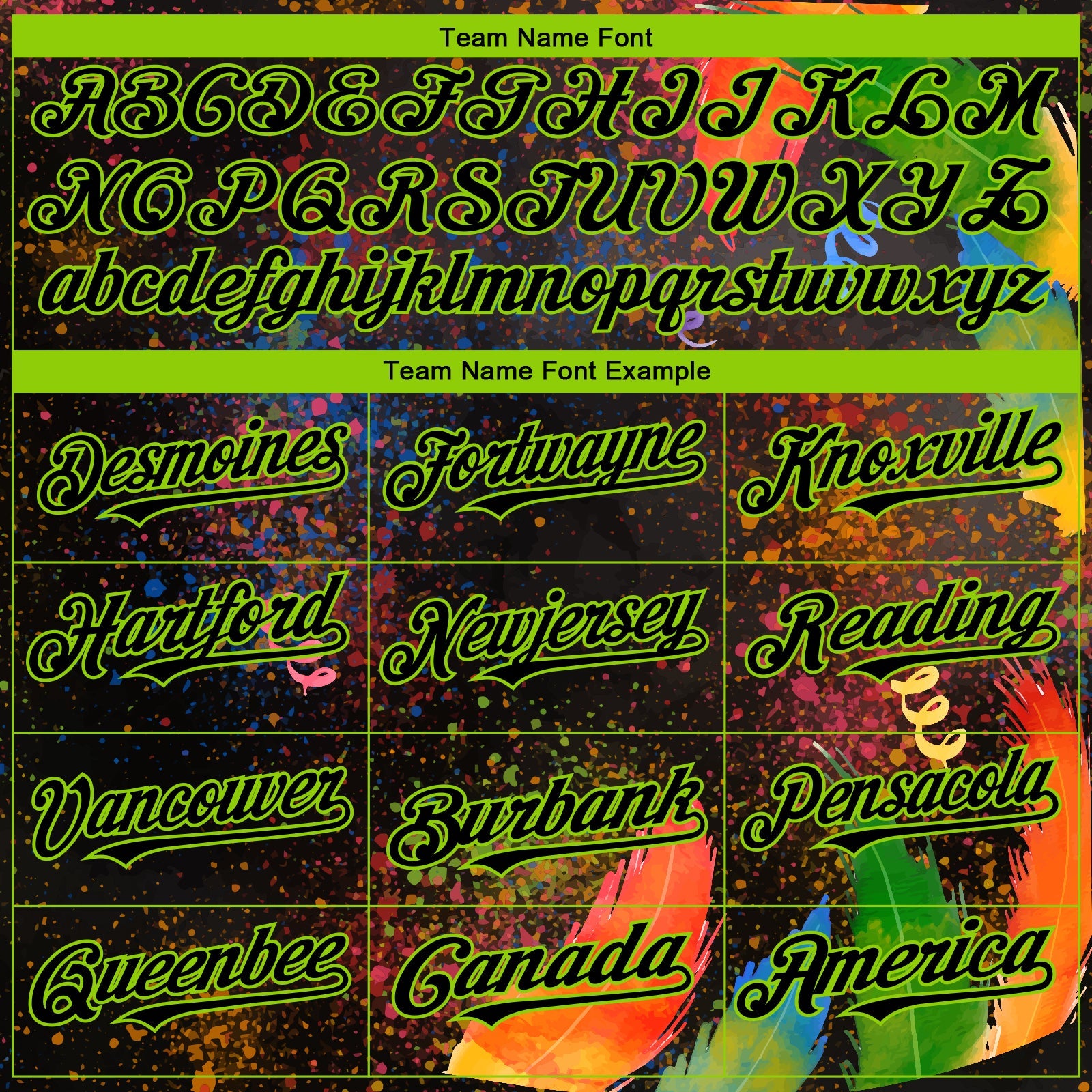 Custom Black Neon Green 3D Pattern Design Holi Festival Color Powder Authentic Baseball Jersey - Sky-Custom