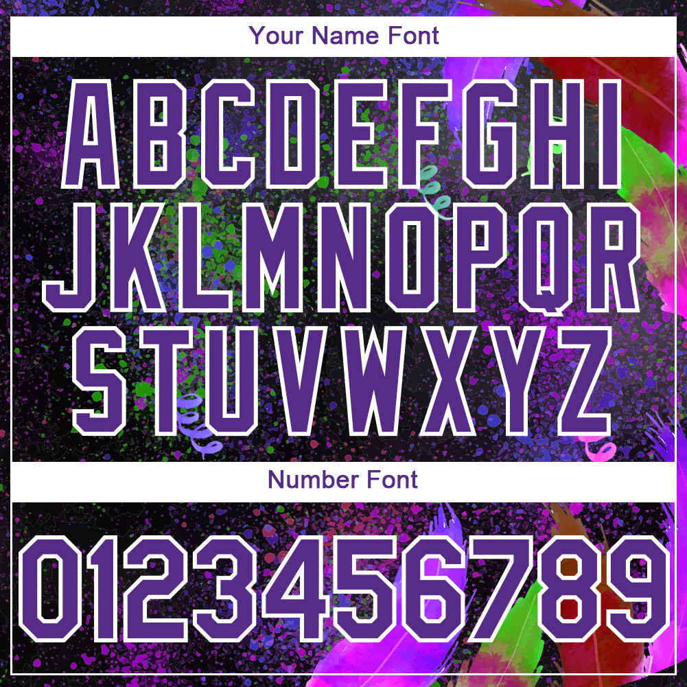Custom Black Purple-White 3D Pattern Design Holi Festival Color Powder Authentic Baseball Jersey - Sky-Custom