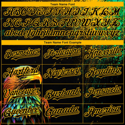 Custom Black Gold 3D Pattern Design Holi Festival Color Powder Authentic Baseball Jersey - Sky-Custom
