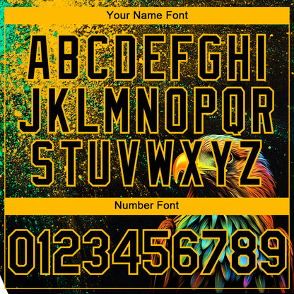 Custom Black Gold 3D Pattern Design Holi Festival Color Powder Authentic Baseball Jersey - Sky-Custom