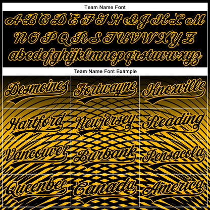 Custom Black Gold 3D Pattern Design Gradient Lines Authentic Baseball Jersey - Sky-Custom