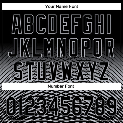Custom Black Gray 3D Pattern Design Gradient Lines Authentic Baseball Jersey - Sky-Custom