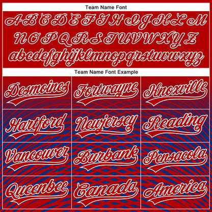 Custom Red Royal-White 3D Pattern Design Gradient Lines Authentic Baseball Jersey - Sky-Custom