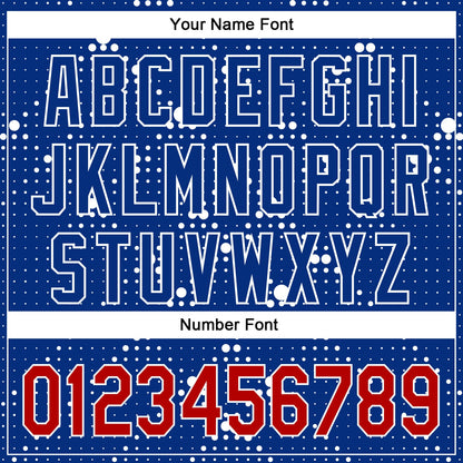 Custom Royal Red-White 3D Pattern Design Geometric Halftone Dots Authentic Baseball Jersey - Sky-Custom