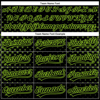 Custom Black Neon Green 3D Pattern Design Geometric Stars Authentic Baseball Jersey - Sky-Custom