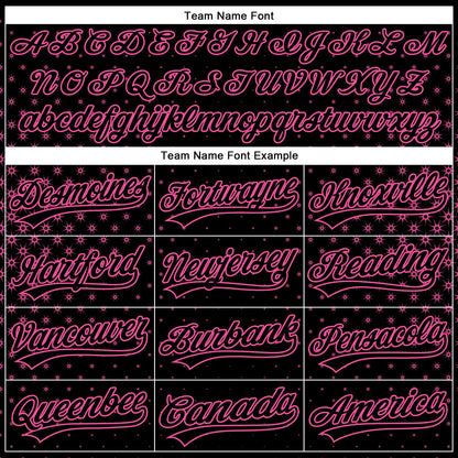 Custom Black Pink 3D Pattern Design Geometric Stars Authentic Baseball Jersey - Sky-Custom