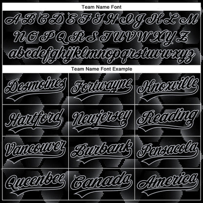 Custom Black Gray 3D Pattern Design Halftone Geometric Shapes Authentic Baseball Jersey - Sky-Custom