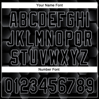 Custom Black Gray 3D Pattern Design Halftone Geometric Shapes Authentic Baseball Jersey - Sky-Custom