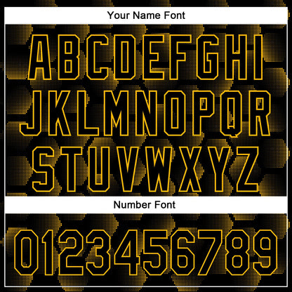 Custom Black Gold 3D Pattern Design Halftone Geometric Shapes Authentic Baseball Jersey - Sky-Custom