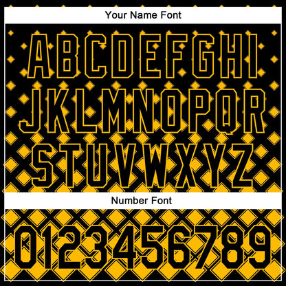 Custom Black Gold 3D Pattern Design Geometric Shapes Authentic Baseball Jersey - Sky-Custom