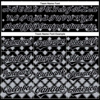 Custom Black Gray 3D Pattern Design Geometric Shapes Authentic Baseball Jersey - Sky-Custom