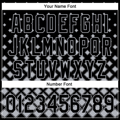 Custom Black Gray 3D Pattern Design Geometric Shapes Authentic Baseball Jersey - Sky-Custom