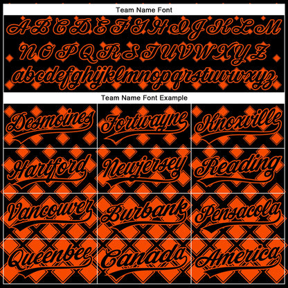 Custom Black Orange 3D Pattern Design Geometric Shapes Authentic Baseball Jersey - Sky-Custom