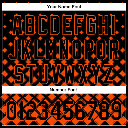 Custom Black Orange 3D Pattern Design Geometric Shapes Authentic Baseball Jersey - Sky-Custom