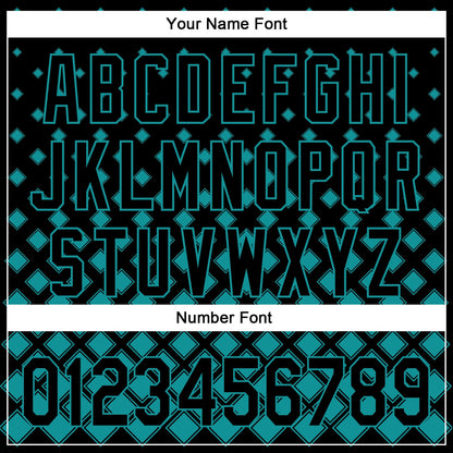 Custom Black Teal 3D Pattern Design Geometric Shapes Authentic Baseball Jersey - Sky-Custom