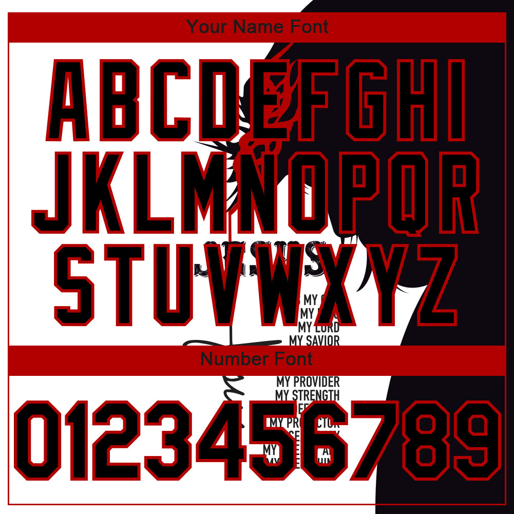 Custom White Black-Red 3D Pattern Design Religion Jesus Christ Authentic Baseball Jersey - Sky-Custom