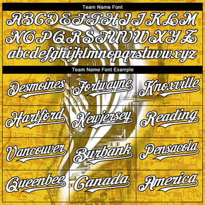 Custom Yellow White-Black 3D Pattern Design Religion Jesus Christ Authentic Baseball Jersey - Sky-Custom