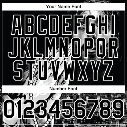Custom Black White 3D Pattern Design Religion Jesus Christ Authentic Baseball Jersey - Sky-Custom