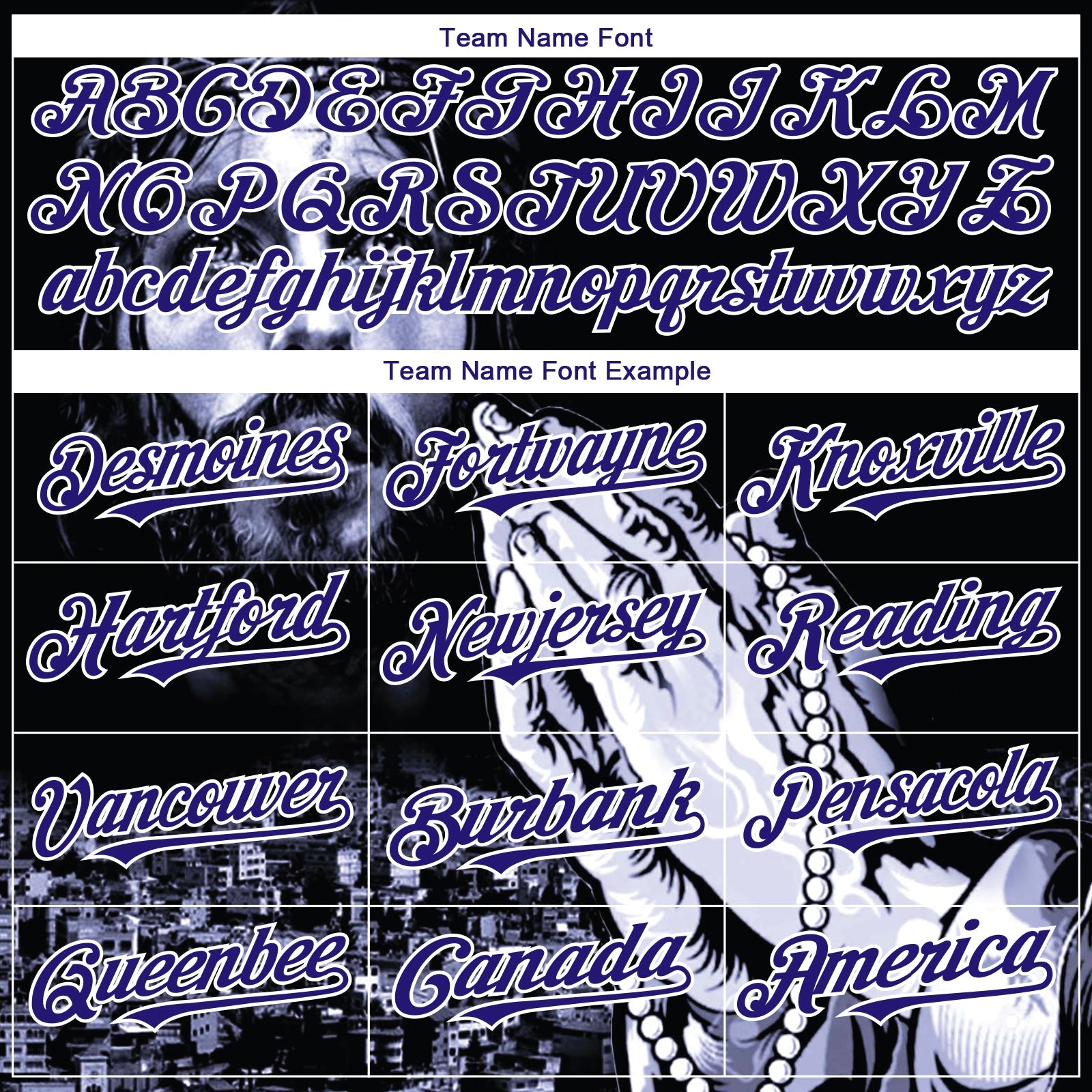 Custom Black Purple-White 3D Pattern Design Religion Jesus Christ Authentic Baseball Jersey - Sky-Custom