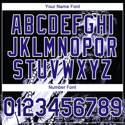 Custom Black Purple-White 3D Pattern Design Religion Jesus Christ Authentic Baseball Jersey - Sky-Custom