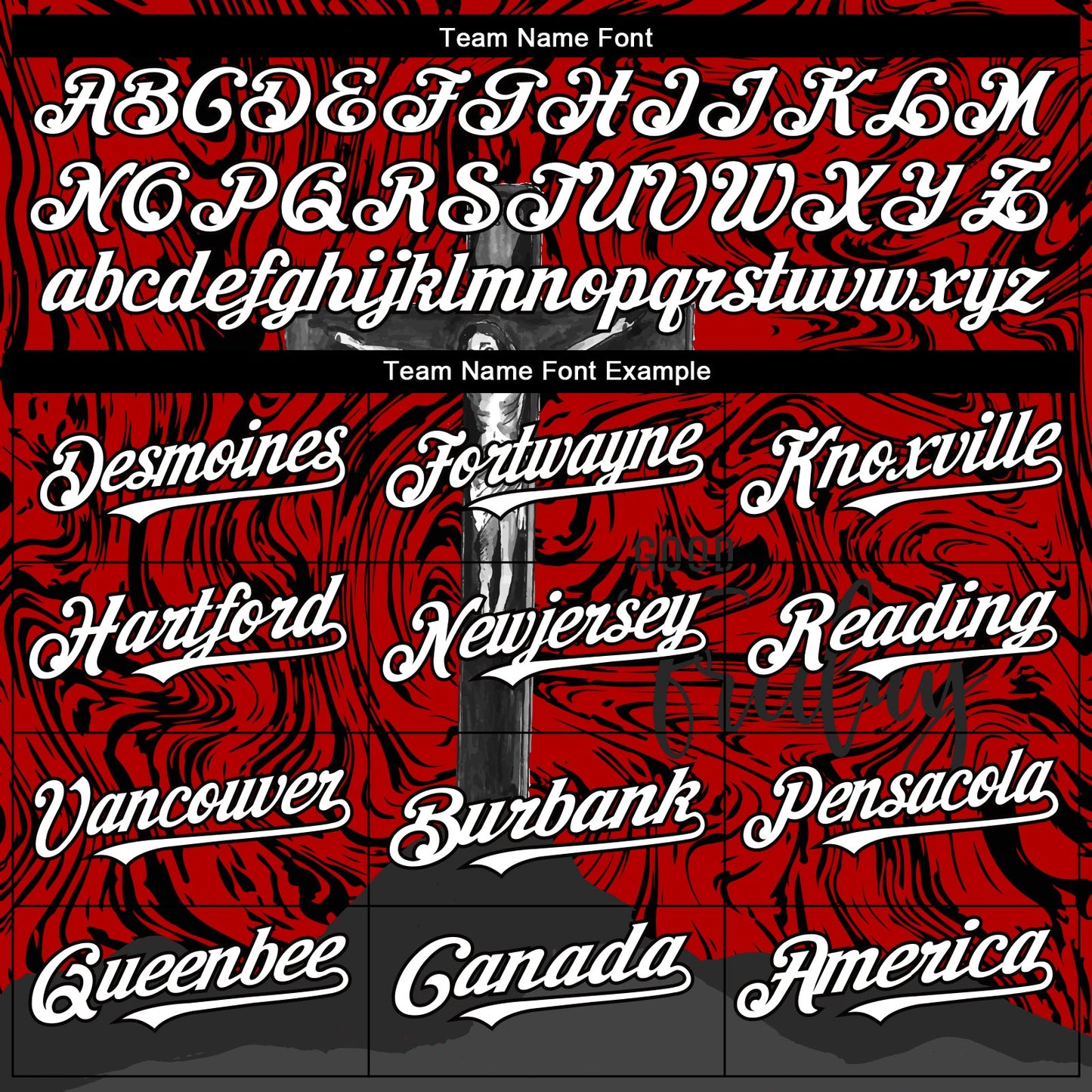 Custom Red White-Black 3D Pattern Design Religion Cross Jesus Christ Good Friday Authentic Baseball Jersey - Sky-Custom