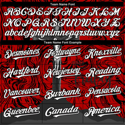 Custom Red White-Black 3D Pattern Design Religion Cross Jesus Christ Good Friday Authentic Baseball Jersey - Sky-Custom