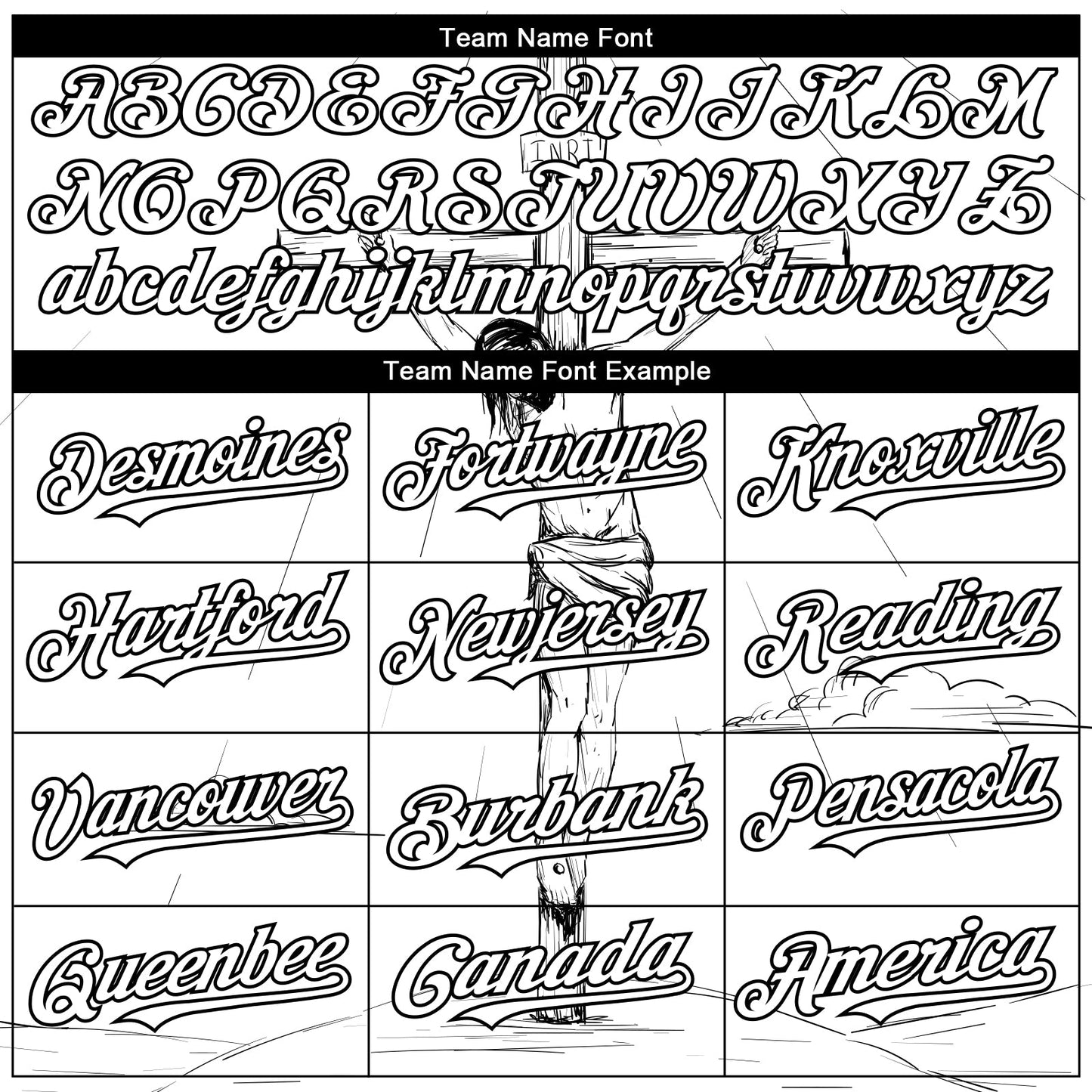 Custom White Black 3D Pattern Design Religion Cross Jesus Christ Good Friday Authentic Baseball Jersey - Sky-Custom