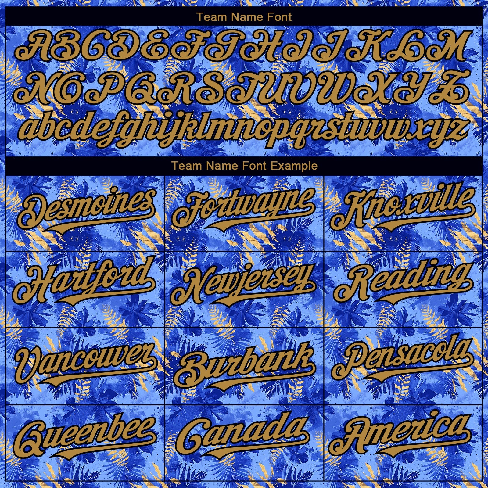 Custom Light Blue Old Gold-Black 3D Pattern Design Tropical Hawaii Palm Leaves Authentic Baseball Jersey - Sky-Custom